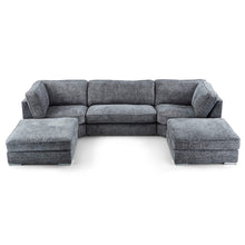 Load image into Gallery viewer, Ashby U Shaped Fabric Sofa Grey
