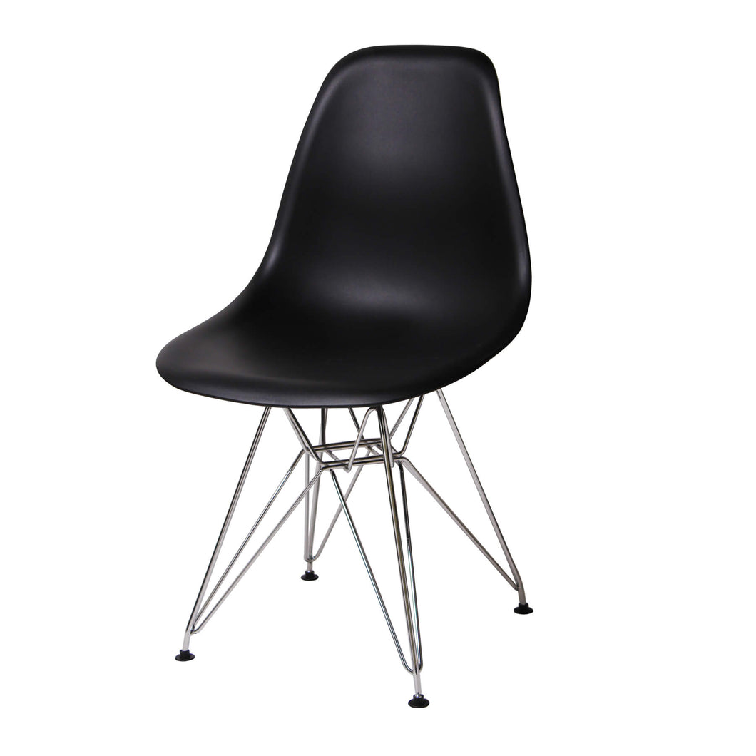 Bianca Plastic (PP) Chairs Black with Steel Chrome Legs