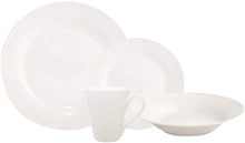 Load image into Gallery viewer, Rayware Milan Rim 16 Piece Fine Porcelain Dinner Set Classic White Dinner Set
