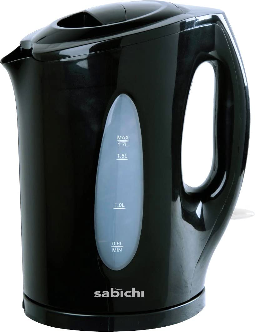 Sabichi Gloss Essential Kettle, 1.7 Litre, 2200 Watt, Black