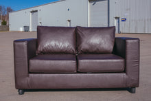 Load image into Gallery viewer, Lena Leather And PVC Bonded 2 Seater Sofa In Black/Brown
